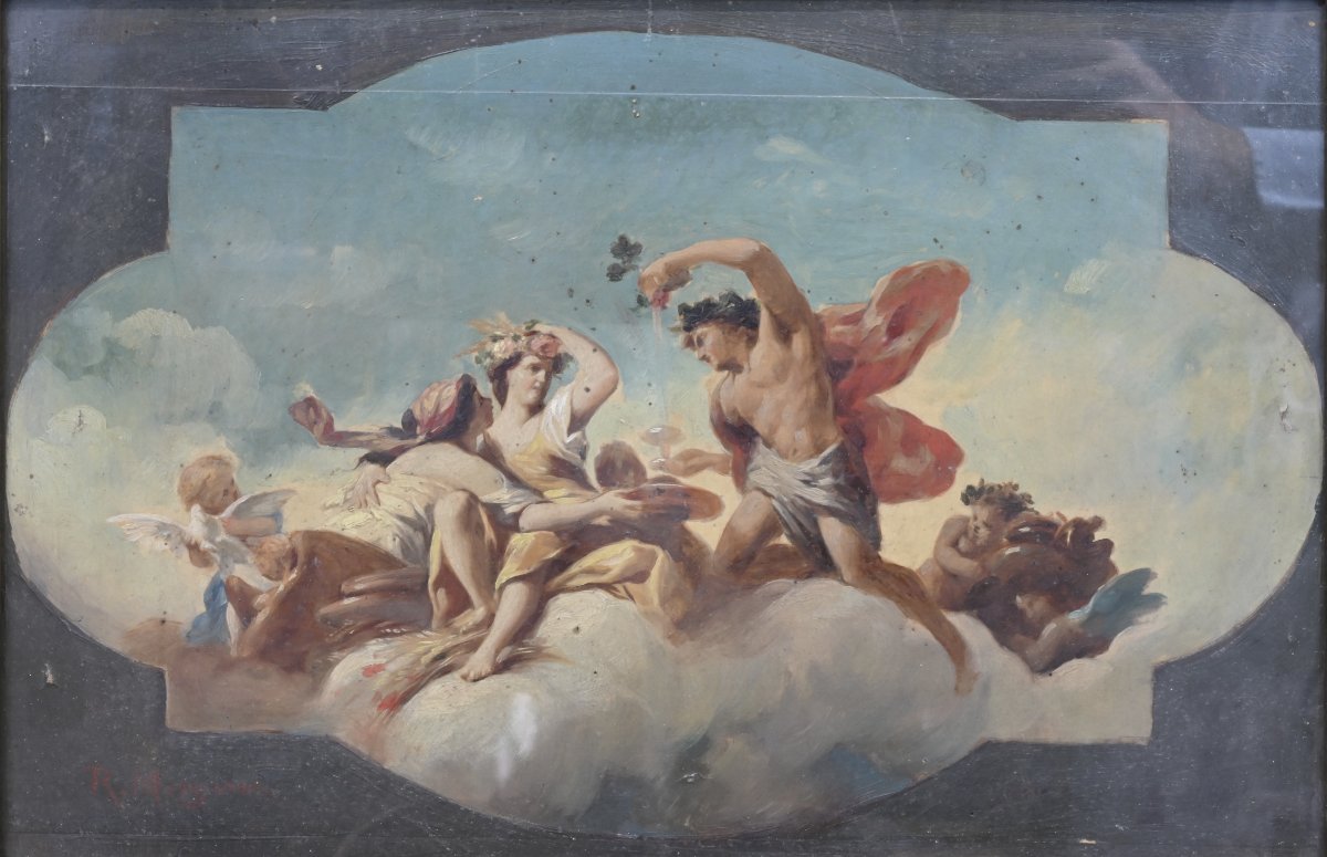 Rodolfo Morgari - Bozza di Affresco - Italia Fine XIX Secolo  -photo-2